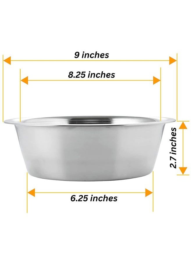 Hell Blues - Pack of 3 Stainless Steel Dog Bowl ~ 9" Pet Food and Water Bowls Easy to Clean Metal Dish for Raised Feeder with Opening 8.3-8.8" - Image 1