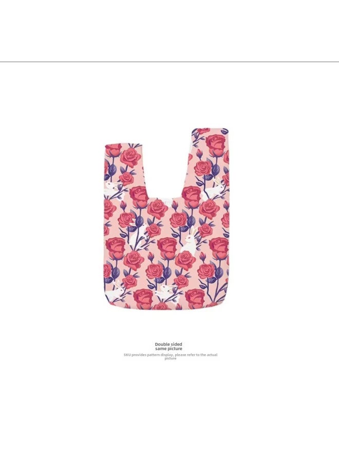 Chinese Style Persimmon Cat Handbag Wrist Bag Portable Clutch Women's Mobile Phone Change Walking Bag Portable Storage Bag-Color:Rose-Size:Double-sided Pattern Double-layer Thickening + Lining  - Image 1