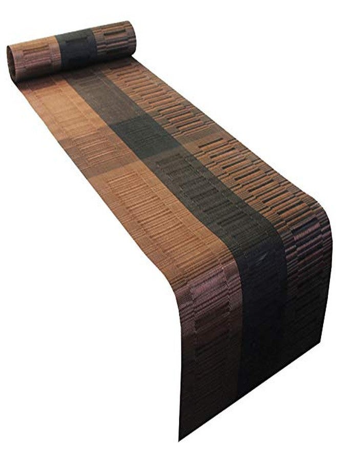 PIGCHCY Elegant Placemats with Matching Table Runner,Washable Durable Plastic Placemats for Dining Table Sets(6pcs Placemats+1pcs Table Runner, Brown) - Image 5