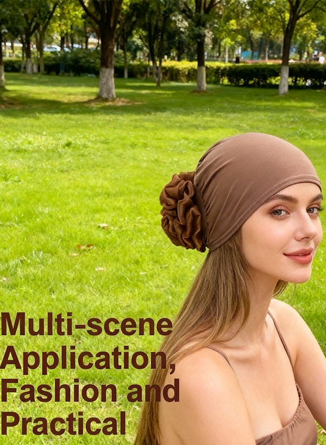 Turban Headwrap Hats for Women  Twist Solid Flower Caps Pre Tied Chemo Beanies Headwear for Cancer Headcover - Image 4