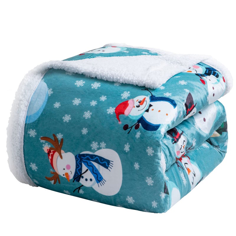 LBRO2M LBRO2M Sherpa Fleece Bed Blanket Twin Size Christmas Super Soft Fuzzy Plush Warm Cozy Fluffy Microfiber Couch Throw Velvet Double Reversible Luxurious Blankets  - Image 3