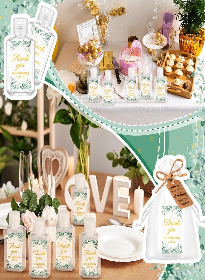 Tiangrid 50 Sets Mini Hand Sanitizer Bottles Wedding Favors Bulk for Guests Include 50 2oz Empty Travel Size Hand Sanitizer Bottles with 50 Organza Bags Thank You Tags for Wedding Party (Eucalyptus) - Image 5