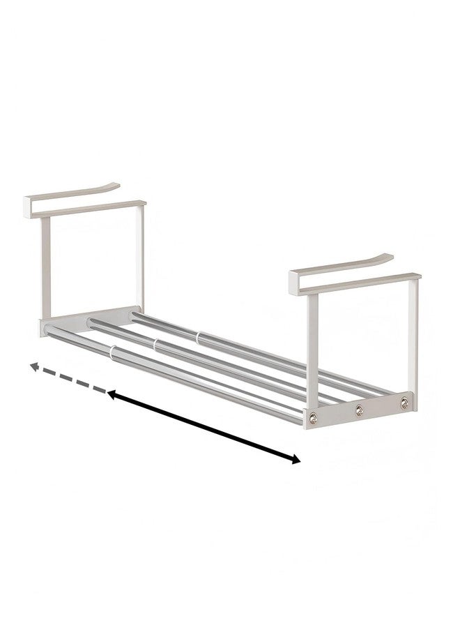 SRTFINE Stainless Steel Expandable Shoe Rack Organizer for Closet – 16 to 30 Inch Adjustable, Retractable Hanging Cabinet Storage Shelf – Space-Saving Storage for Under Shelf, Closet, or Cabinet (Silver) - Image 1