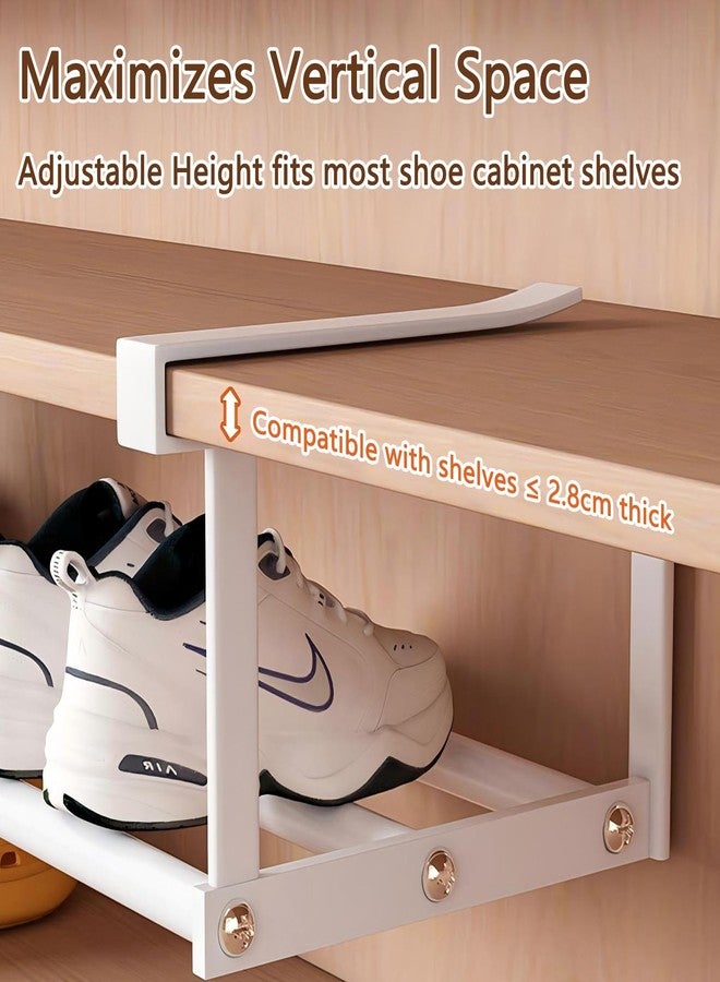 SRTFINE Stainless Steel Expandable Shoe Rack Organizer for Closet – 16 to 30 Inch Adjustable, Retractable Hanging Cabinet Storage Shelf – Space-Saving Storage for Under Shelf, Closet, or Cabinet (Silver) - Image 3