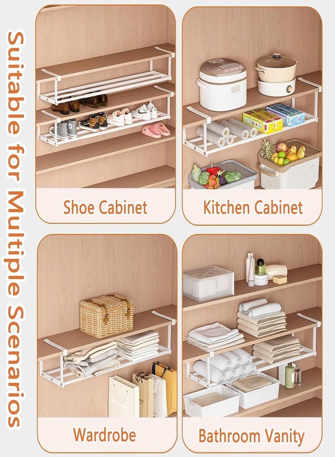 SRTFINE Stainless Steel Expandable Shoe Rack Organizer for Closet – 16 to 30 Inch Adjustable, Retractable Hanging Cabinet Storage Shelf – Space-Saving Storage for Under Shelf, Closet, or Cabinet (Silver) - Image 5