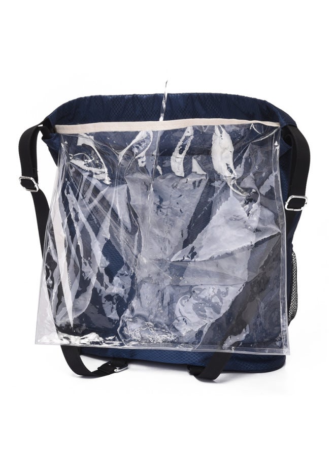 Generic Swimming Bag Women's Dry And Wet Separation Beach Bag Portable Swimwear Storage Bag Waterproof Men's Fitness Simple Shoulder Sports Bag-Color:CUI Dry And Wet Separation Black  - Image 5