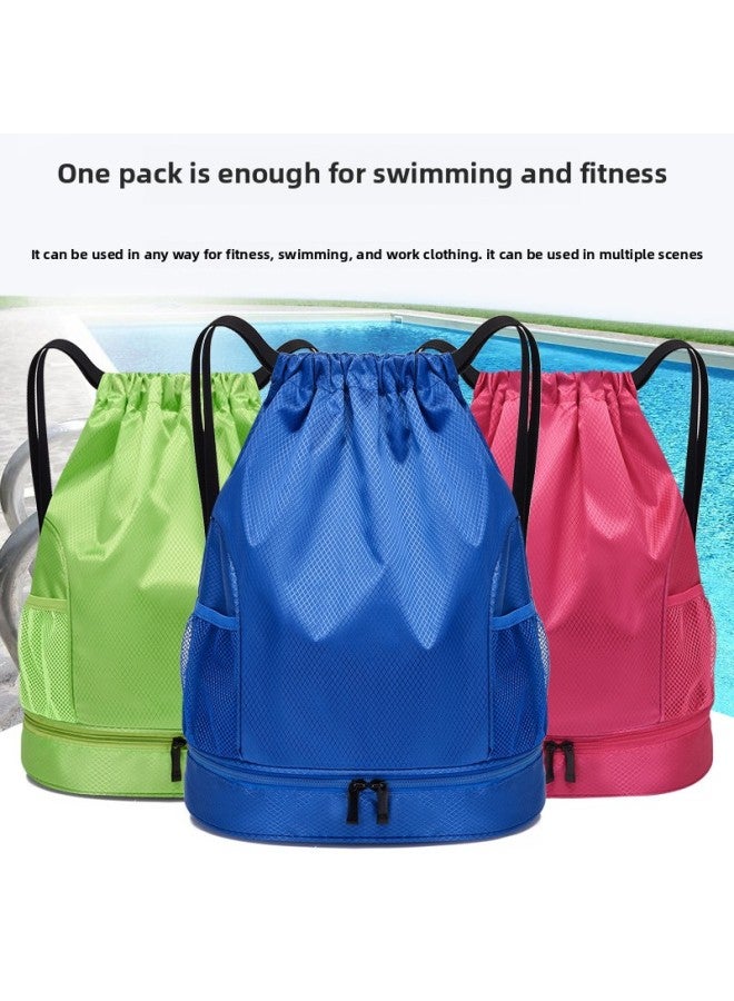 Generic Swimming Bag Women's Dry And Wet Separation Beach Bag Portable Swimwear Storage Bag Waterproof Men's Fitness Simple Shoulder Sports Bag-Color:CUI Dry And Wet Separation Black  - Image 3