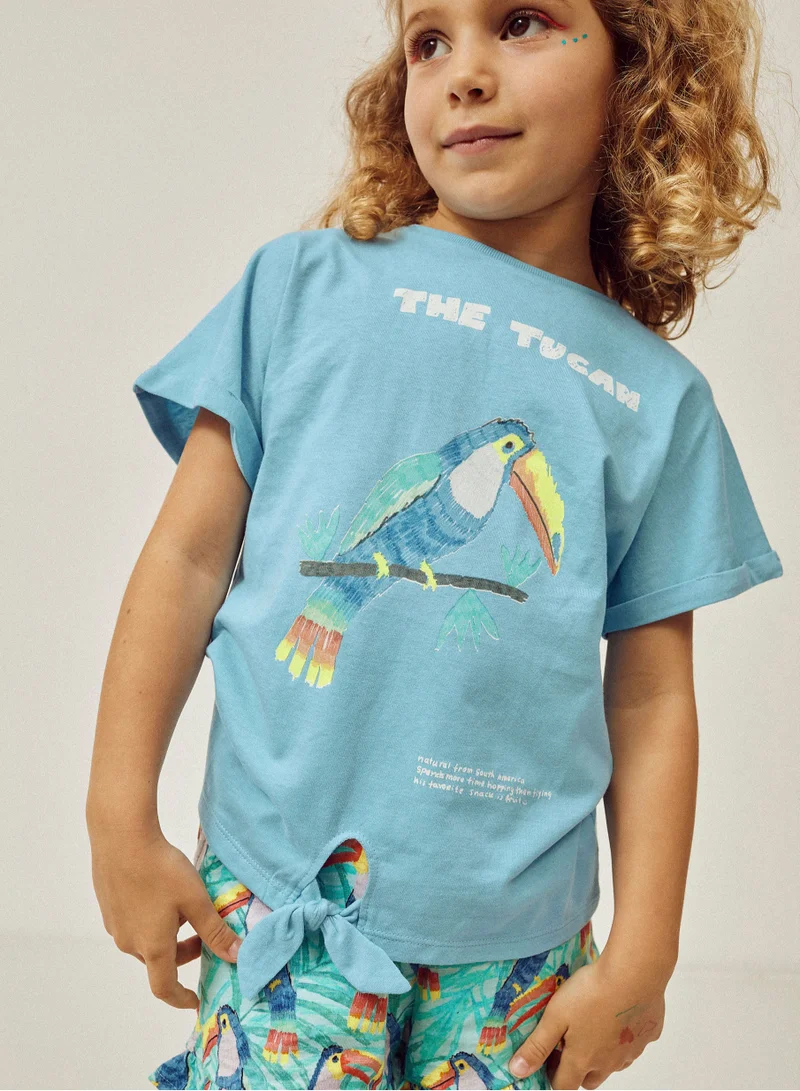 Zippy Zippy Cotton T-Shirt For Girls Toucan