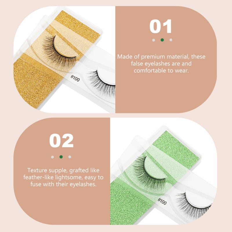 Healeved 12 Pairs Thick False Eyelashes Mixed Color Base Natural Look Vivid Volume Lashes for Stage Makeup and Dancing - Image 5
