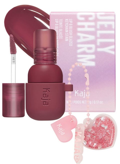Lip & Blush Glazed Keychain Stain Jelly Charm 04 Fig Soda ; With Triple Berry Complex, Lemon Fruit Extract & Olive Squalane, Hydrating, Easily Buildable And Blendable, Long Lasting Lip Tint