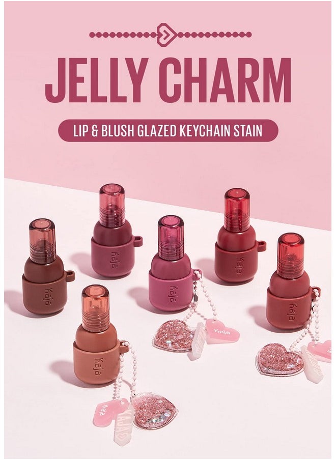 Lip & Blush Glazed Keychain Stain Jelly Charm 04 Fig Soda ; With Triple Berry Complex, Lemon Fruit Extract & Olive Squalane, Hydrating, Easily Buildable And Blendable, Long Lasting Lip Tint
