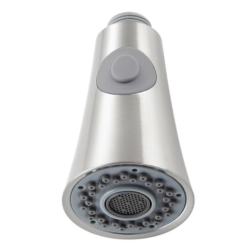 Angle Simple Kitchen Faucet Head Replacement, Sink Sprayer Attachment, Stream and Spray Mode, Brushed Nickel - Image 1