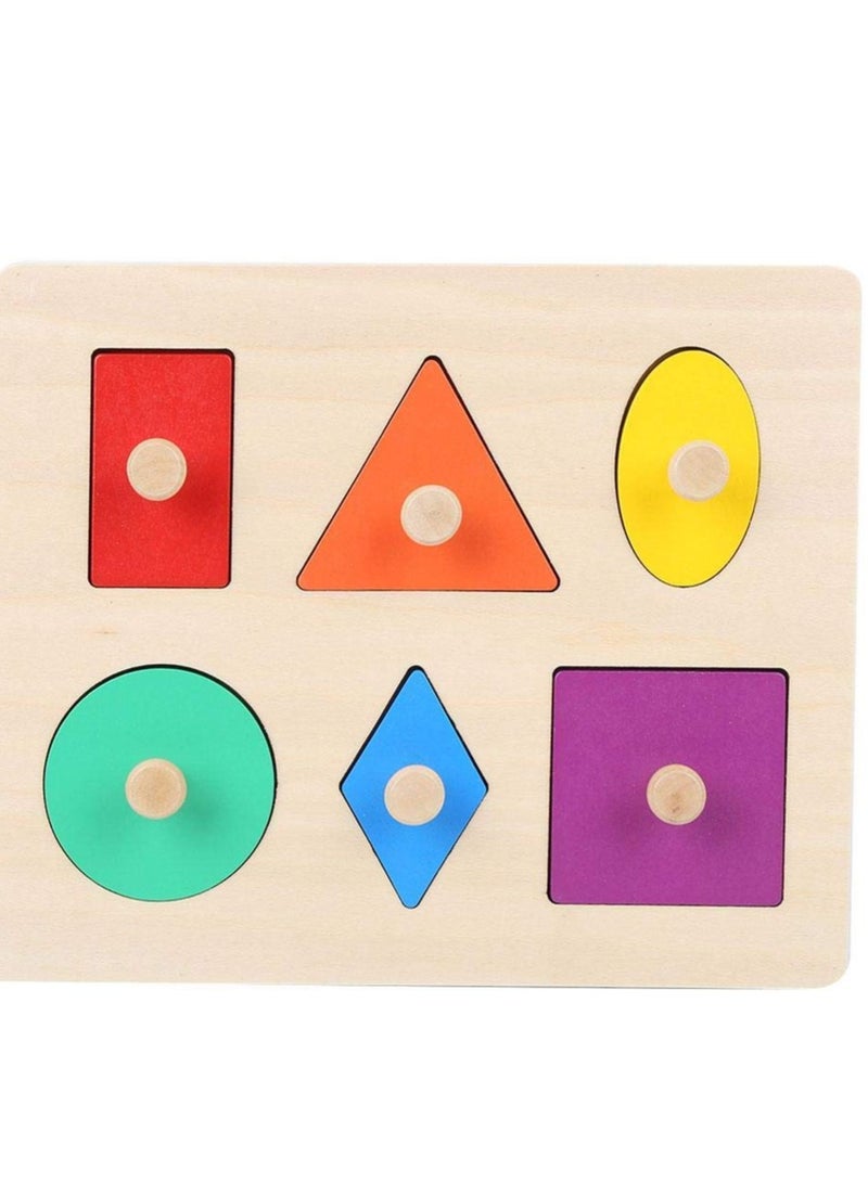 Zikra Wooden Montessori Educational Building Block Puzzle for Toddlers - Geometric Shape Color Matching, Sorting, Stacking, and Plugging Toys for Kids Aged 1-3 Years, Perfect for Boys and Girls. - Image 4