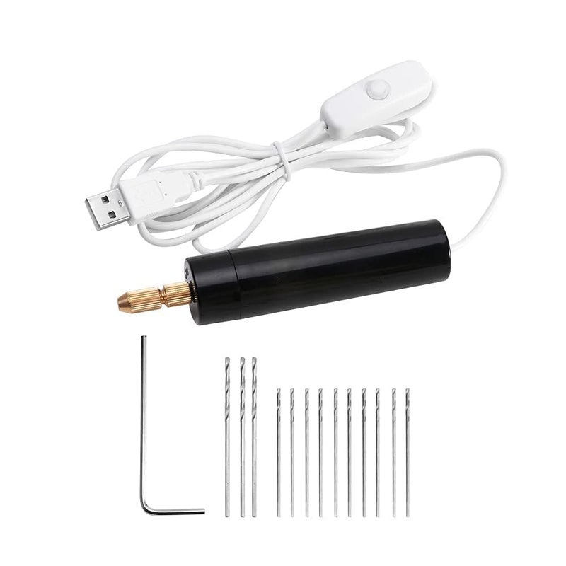 ARTISTERY Mini Hand Drill for Arts and CraftsMini Electric Drill Set 0712 mm Pin Vise Hand Drill with Drill Bits and Wrench DIY Jewelry Pendant Crafts Making  - Image 1