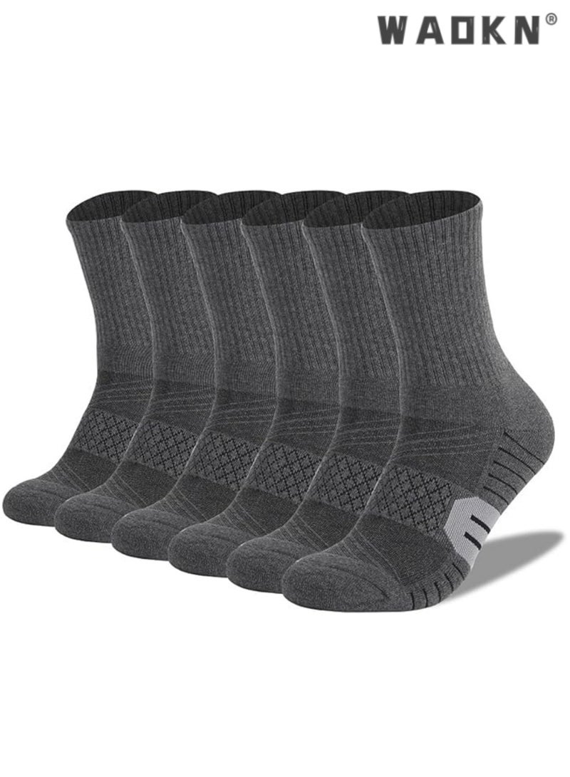 WAOKN High-tech Premium Non-slip Breathable Material Multi-purpose Cotton Socks, 3 Pairs of Running Socks, Sports Hiking Socks, Unisex, Padded Heavy Duty Work Boot Socks  - Image 1