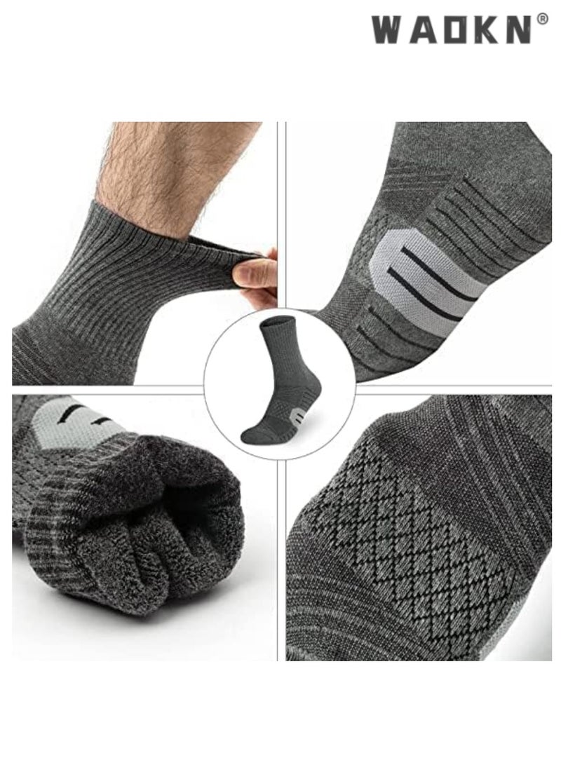 WAOKN High-tech Premium Non-slip Breathable Material Multi-purpose Cotton Socks, 3 Pairs of Running Socks, Sports Hiking Socks, Unisex, Padded Heavy Duty Work Boot Socks  - Image 3