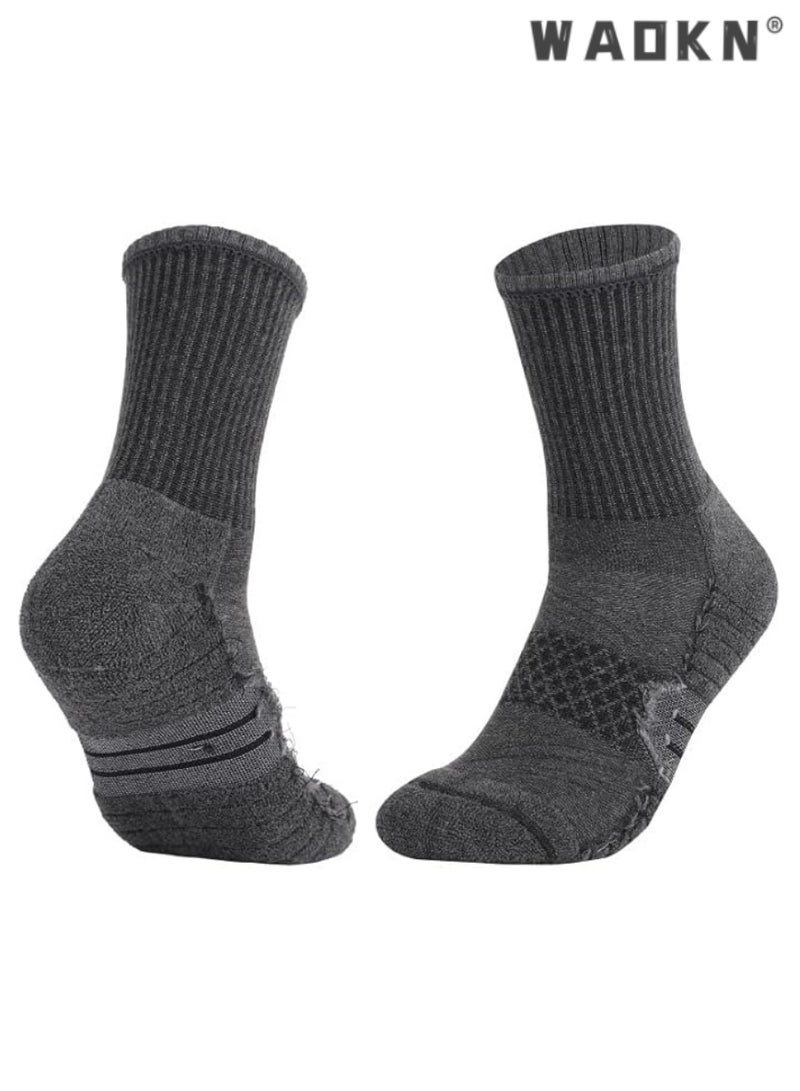 WAOKN High-tech Premium Non-slip Breathable Material Multi-purpose Cotton Socks, 3 Pairs of Running Socks, Sports Hiking Socks, Unisex, Padded Heavy Duty Work Boot Socks  - Image 5