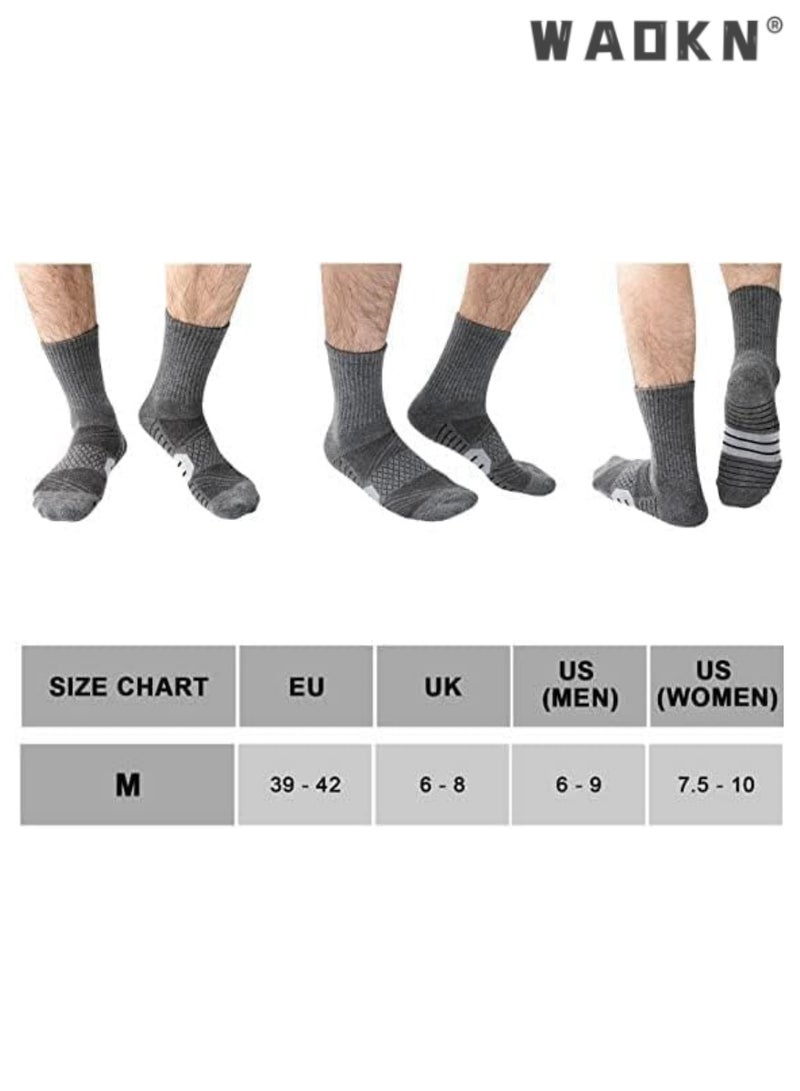WAOKN High-tech Premium Non-slip Breathable Material Multi-purpose Cotton Socks, 3 Pairs of Running Socks, Sports Hiking Socks, Unisex, Padded Heavy Duty Work Boot Socks  - Image 4