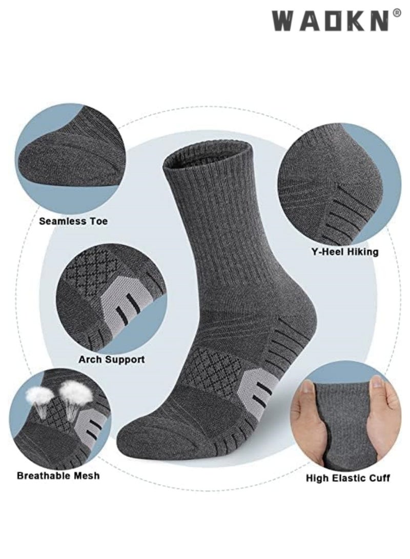 WAOKN High-tech Premium Non-slip Breathable Material Multi-purpose Cotton Socks, 3 Pairs of Running Socks, Sports Hiking Socks, Unisex, Padded Heavy Duty Work Boot Socks  - Image 2