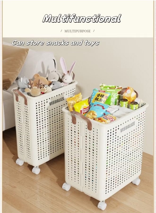 Folding Laundry Basket Multifunctional Dirty Clothes Basket Household Large-Capacity Storage Sundries Storage Basket Bathroom Storage Basket，Lightweight Foldable Laundry Bin, Space-Saving Laundry Hamper,  Laundry, Travel  - Image 5