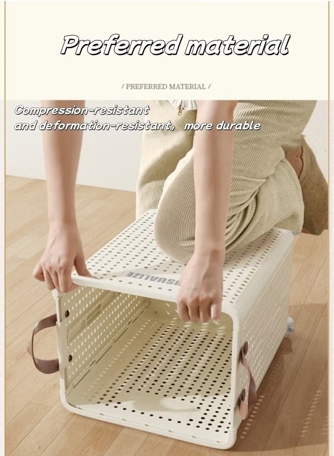 Folding Laundry Basket Multifunctional Dirty Clothes Basket Household Large-Capacity Storage Sundries Storage Basket Bathroom Storage Basket，Lightweight Foldable Laundry Bin, Space-Saving Laundry Hamper,  Laundry, Travel  - Image 4