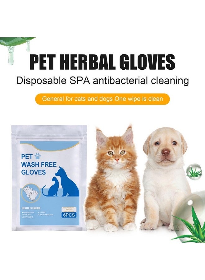 Felico Pet Wash Free Grooming Gloves, 6Pcs Cleaning Cat Dog Wipes for Face, Ear, Eye, Paws Pet Body Rinse Free Gloves, No Rinse Thick Extra Puppy Wipes, Disposable Plant-Based Dog Bath Wipes - Image 4