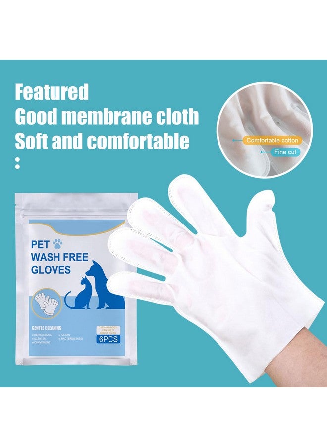 Felico Pet Wash Free Grooming Gloves, 6Pcs Cleaning Cat Dog Wipes for Face, Ear, Eye, Paws Pet Body Rinse Free Gloves, No Rinse Thick Extra Puppy Wipes, Disposable Plant-Based Dog Bath Wipes - Image 3