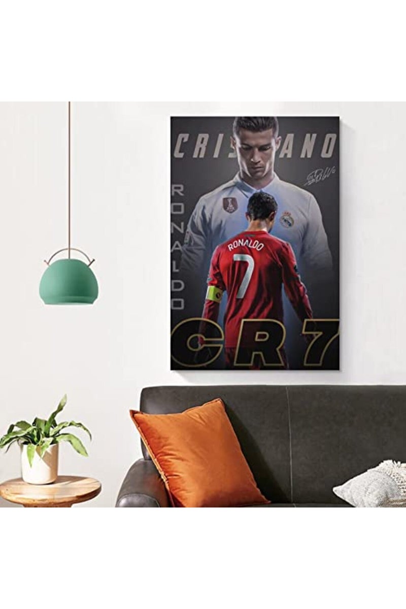 Cristiano Ronaldo Poster 1 Wall Art Canvas Print Poster Home Bathroom Bedroom Office Living Room Decor Canvas Poster Unframe: 16x24inch(40x60cm) - Image 4