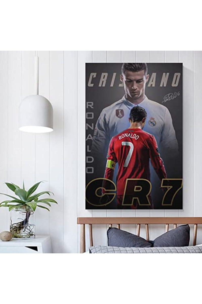 Cristiano Ronaldo Poster 1 Wall Art Canvas Print Poster Home Bathroom Bedroom Office Living Room Decor Canvas Poster Unframe: 16x24inch(40x60cm) - Image 5