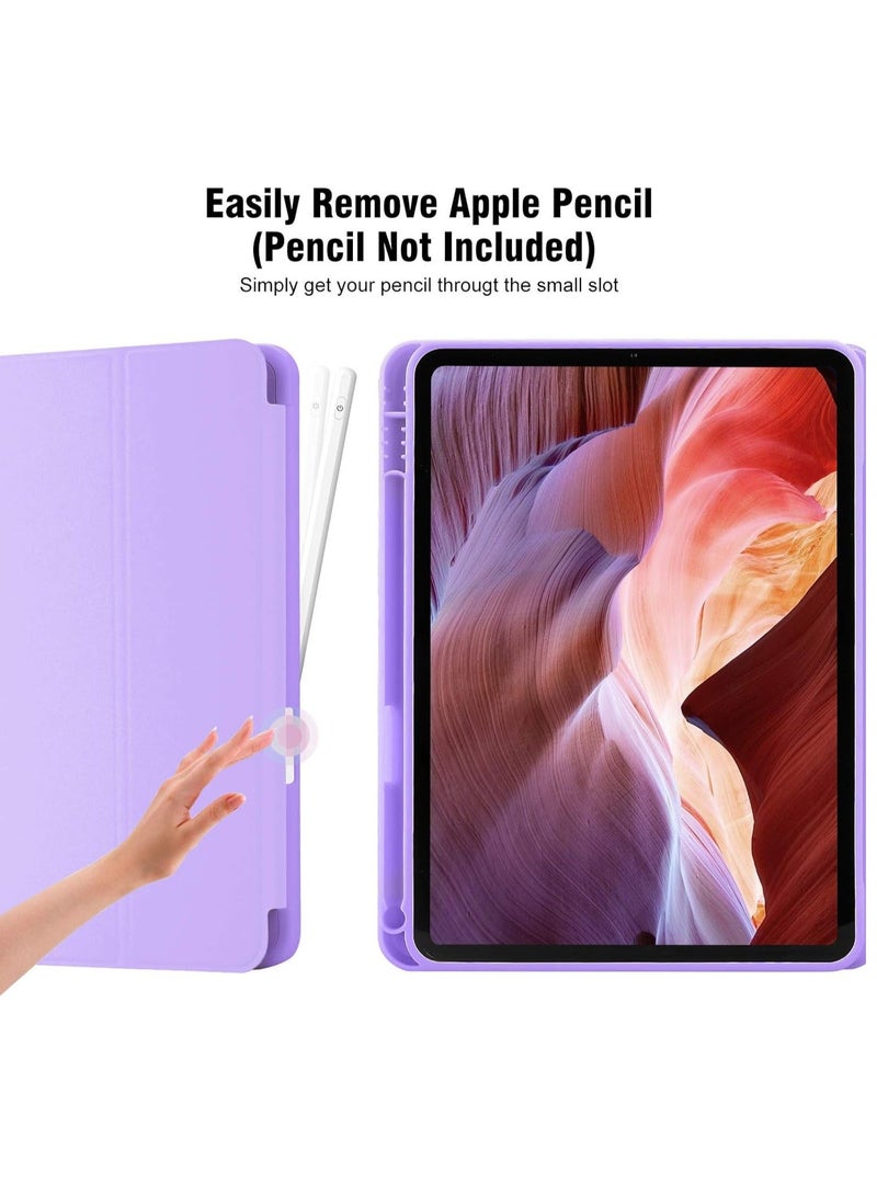 Raxoom Smart Trifold Stand Case for iPad 10th Generation (10.9 Inch, 2022) with Pencil Holder - Soft TPU Back, Auto Wake/Sleep - Purple - Image 2