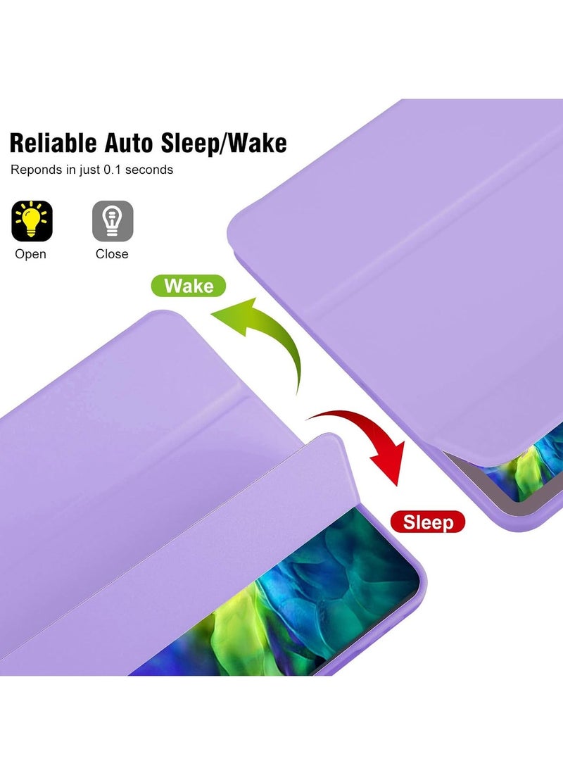 Raxoom Smart Trifold Stand Case for iPad 10th Generation (10.9 Inch, 2022) with Pencil Holder - Soft TPU Back, Auto Wake/Sleep - Purple - Image 3