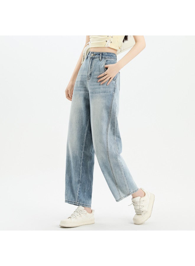 EPTISON جينز واسع الساقين للنساء - 2025 صيف ريترو بخصر عالي وقصة فضفاضة ومقصوصة م slimming - Image 3