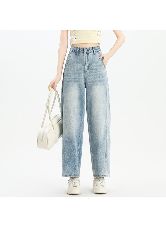 EPTISON جينز واسع الساقين للنساء - 2025 صيف ريترو بخصر عالي وقصة فضفاضة ومقصوصة م slimming - Image 4