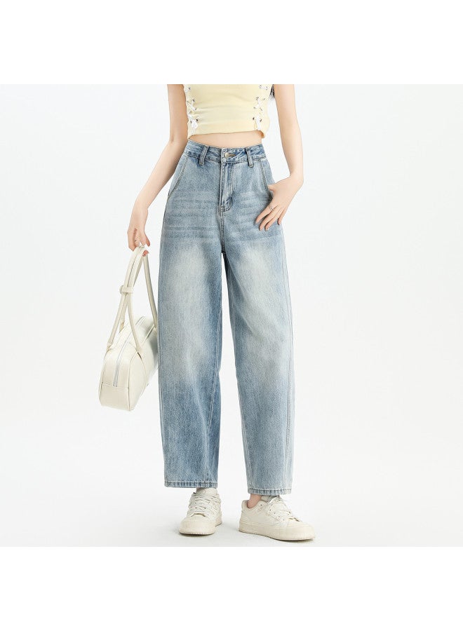 EPTISON جينز واسع الساقين للنساء - 2025 صيف ريترو بخصر عالي وقصة فضفاضة ومقصوصة م slimming - Image 5