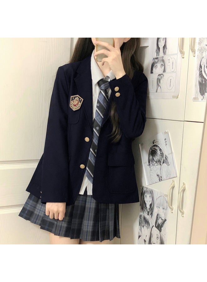 Camellia And Books College Style Suit School For Small Suit Jk Uniform Women's Coat British Coat