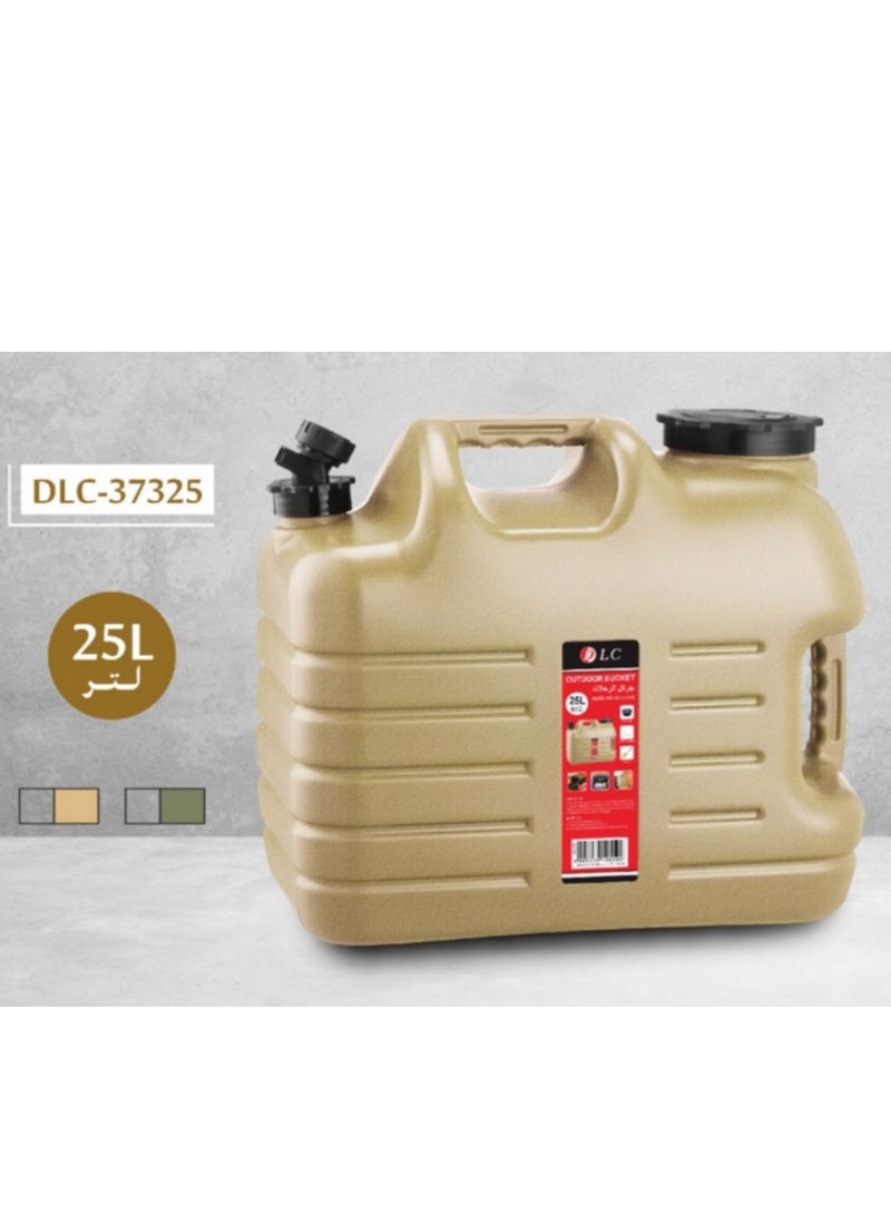 DLC 25L Portable outdoor jerrican Water Storage Container With Spare Lid Camping Water Tank - Image 1