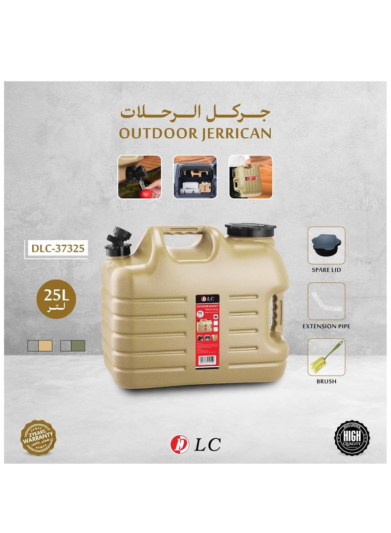 DLC 25L Portable outdoor jerrican Water Storage Container With Spare Lid Camping Water Tank - Image 2
