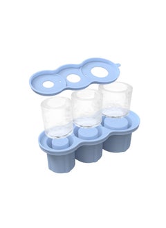 KASTWAVE Ice Cube Tray for Stanley Cup, Silicone Ice Cube Mold with Spill-Resistant Lid, 3 Hollow Cylinder Ice Cube Molds, Ice Cube Trays for Freezer Drinks Whiskey, Compatible with 20oz-40oz Tumbler, Blue  - Image 1