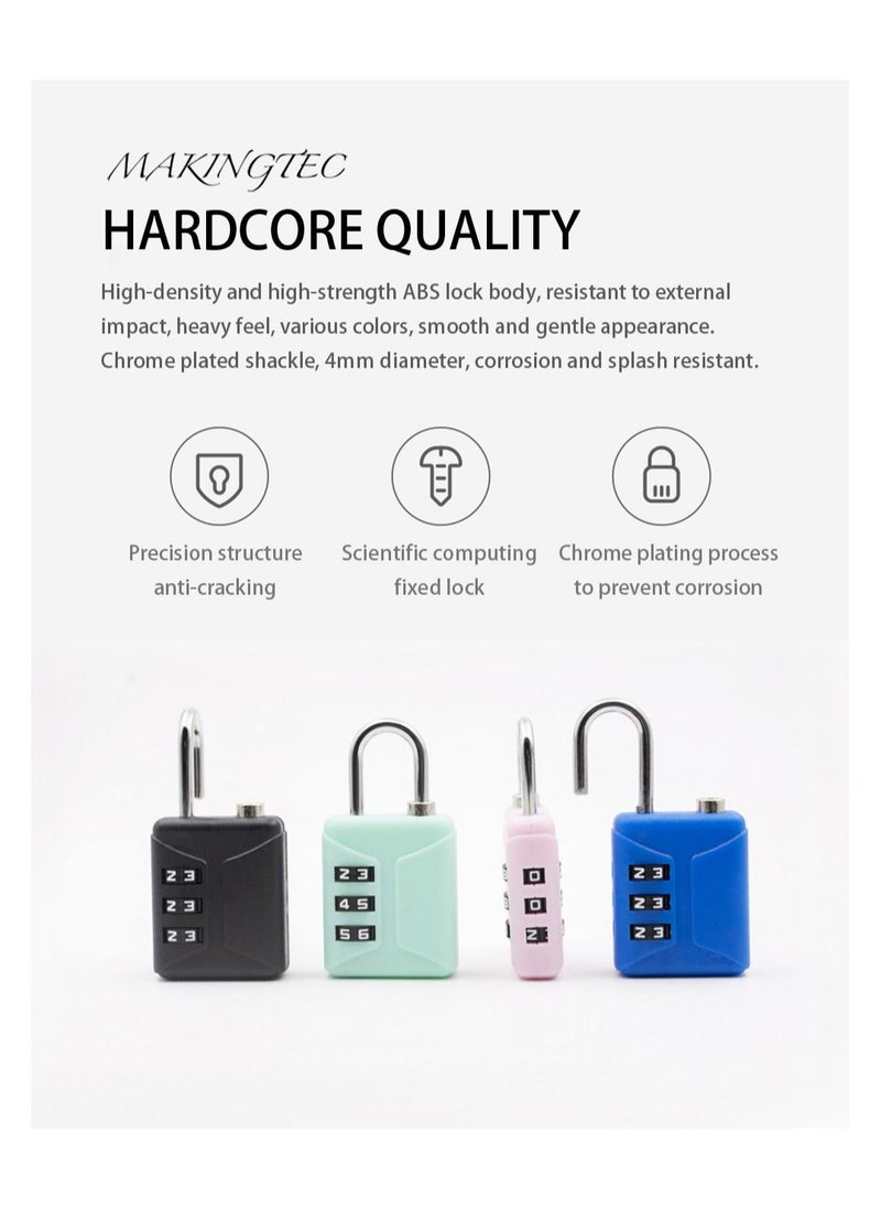 KASTWAVE - 6 PCS Suitcase Locks, Mini Colored Combination Padlock 3 Digit Combination Lock For Luggage Backpack Gym Locker Drawer Hasp  Matching Game Travel - Image 1