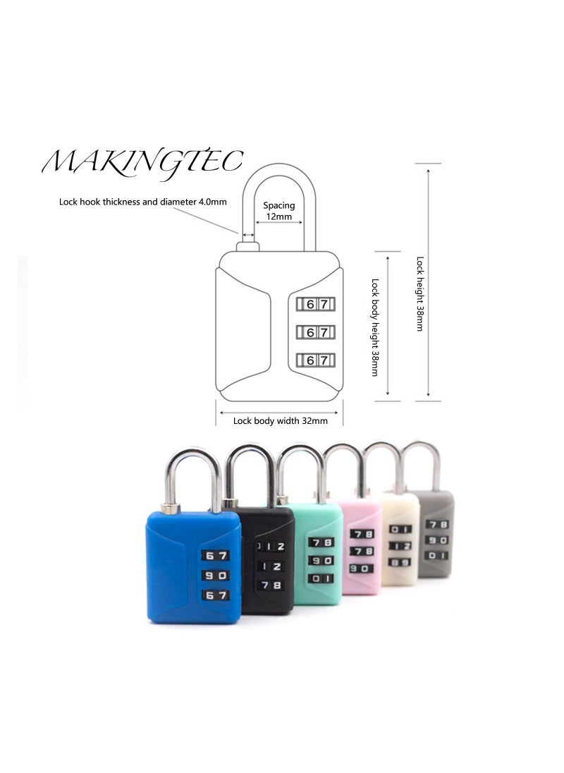 KASTWAVE - 6 PCS Suitcase Locks, Mini Colored Combination Padlock 3 Digit Combination Lock For Luggage Backpack Gym Locker Drawer Hasp  Matching Game Travel - Image 1