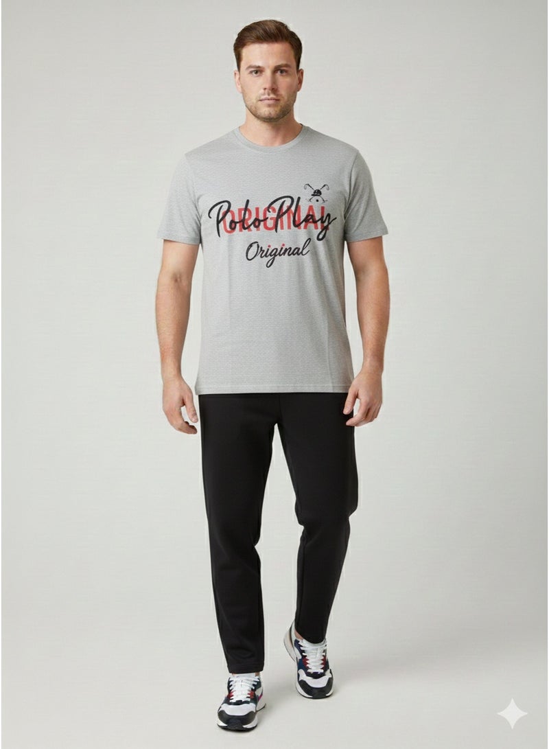 Polo Play Mens Graphic T-shirt -GREY - Image 1