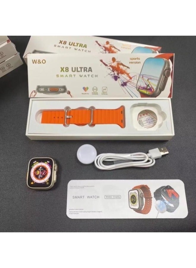 في & حول ساعة ذكية X8 Ultra - برتقالي - Image 4