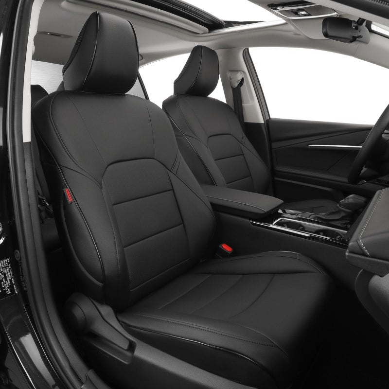 EKR Custom Fit Camry Car Seat Covers for Select Toyota Camry LE,SE,SE Nightshade 2018 2019 2020 2021 2022 2023 2024 (Not for Hybrid) - Full Set, Leather (Black)