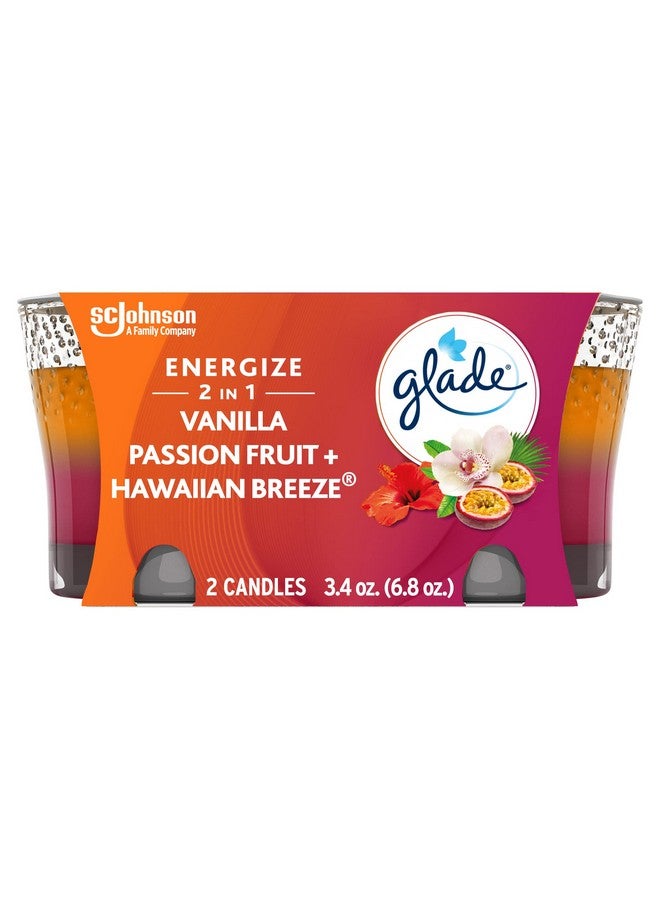 Glade جرة شمعة غليد، معطر هواء، 2 في 1، نسيم هاواي و فاكهة الفانيليا، 3.4 أونصة، 2 عدد - Image 1