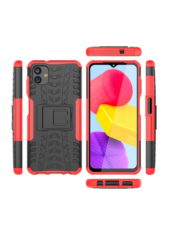 S-TOP Case For Samsung Galaxy A04 / M13 5G Tire Texture TPU + PC Phone Case with Holder - Image 2