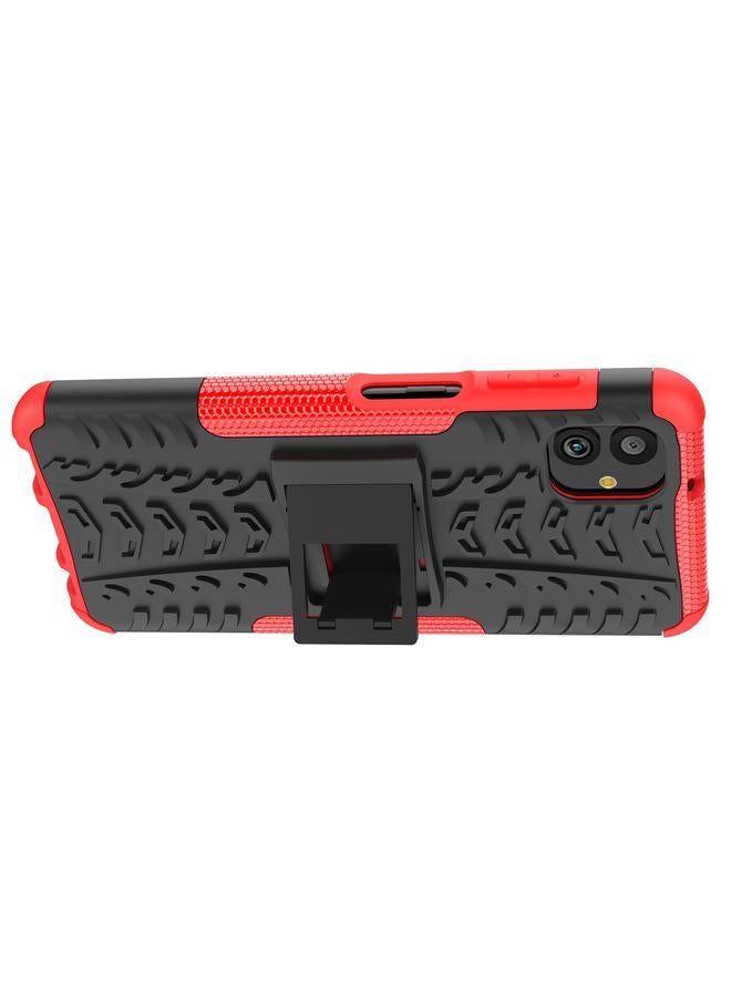 S-TOP Case For Samsung Galaxy A04 / M13 5G Tire Texture TPU + PC Phone Case with Holder - Image 5