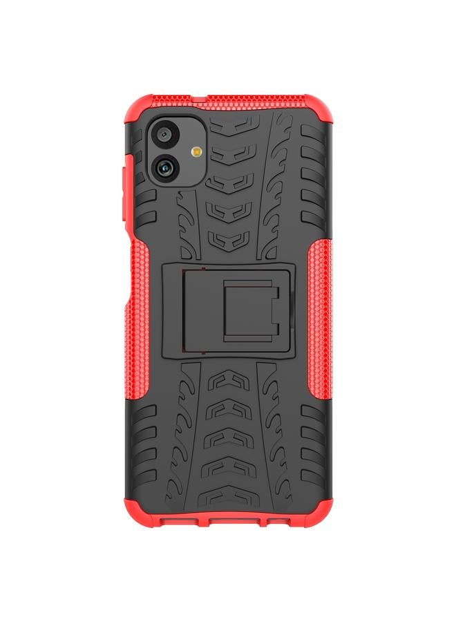 S-TOP Case For Samsung Galaxy A04 / M13 5G Tire Texture TPU + PC Phone Case with Holder - Image 3