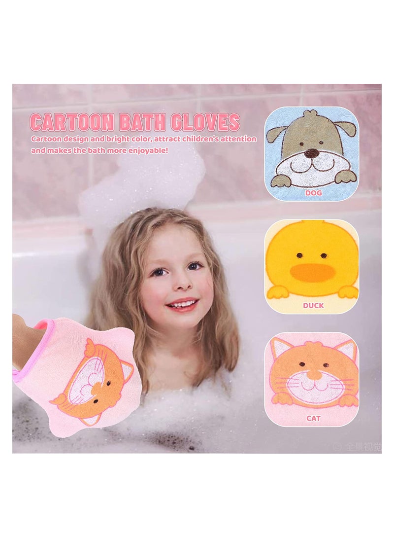 KASTWAVE Baby Bath Gloves 3pcs Shower Foaming Sponge Body Cleansing Scrub, Soft Sponge Bath Towel For Infant Toddler  - Image 3