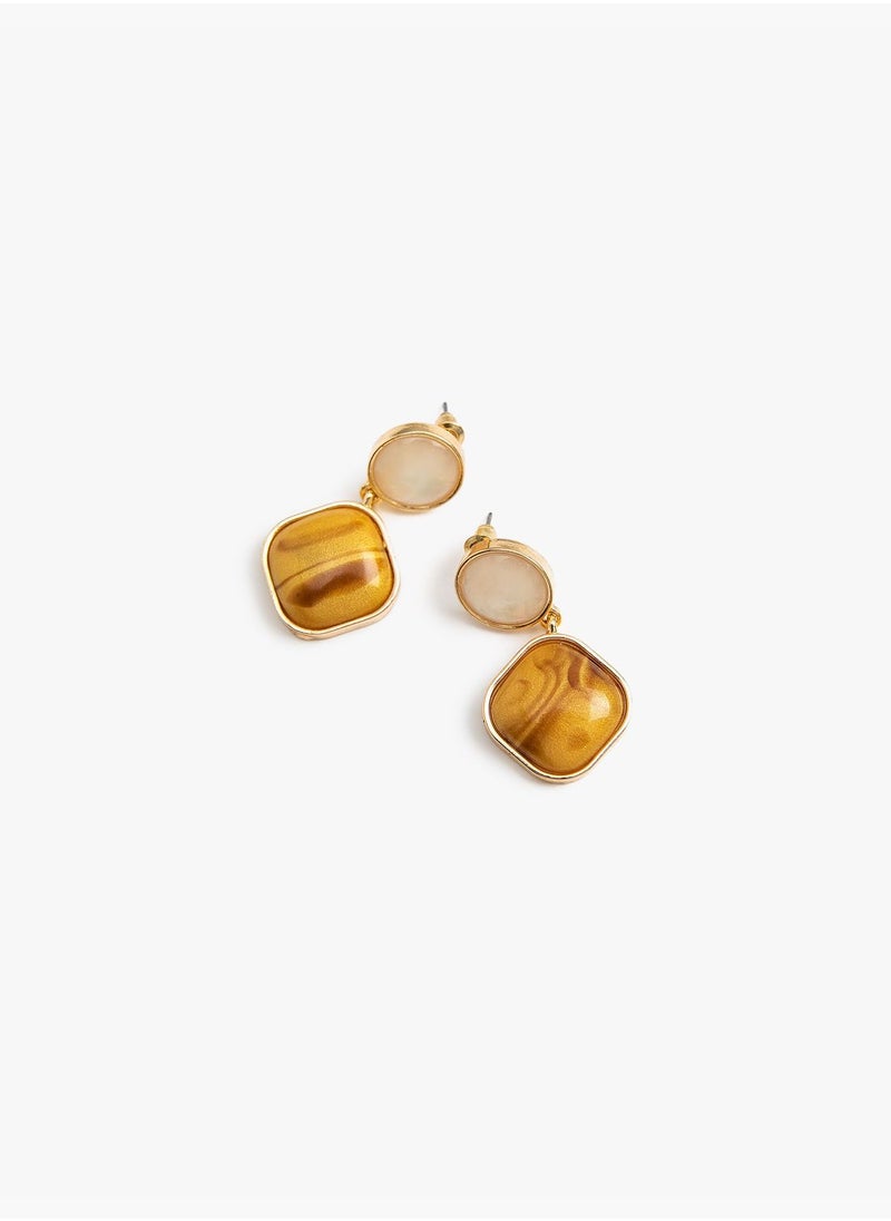 KOTON - Color Stone Pendant Earrings - Image 1