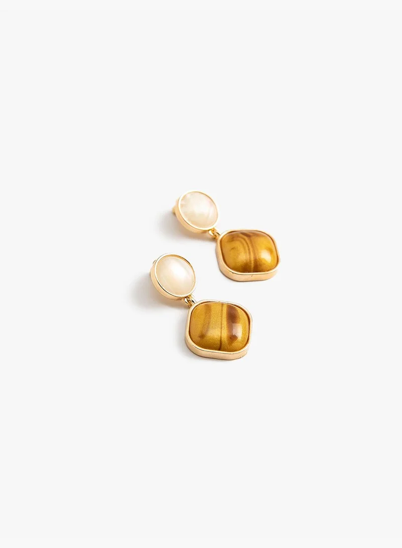 KOTON Color Stone Pendant Earrings